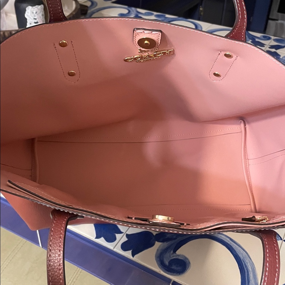 Coach Burgundy Leather Handbag - Picture 6 of 6